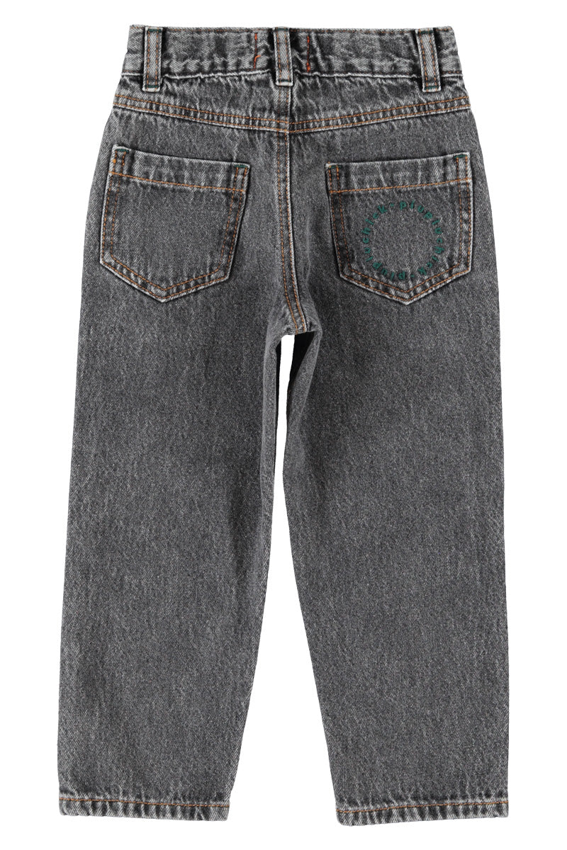 Mom Fit Trousers Washed Black Denim