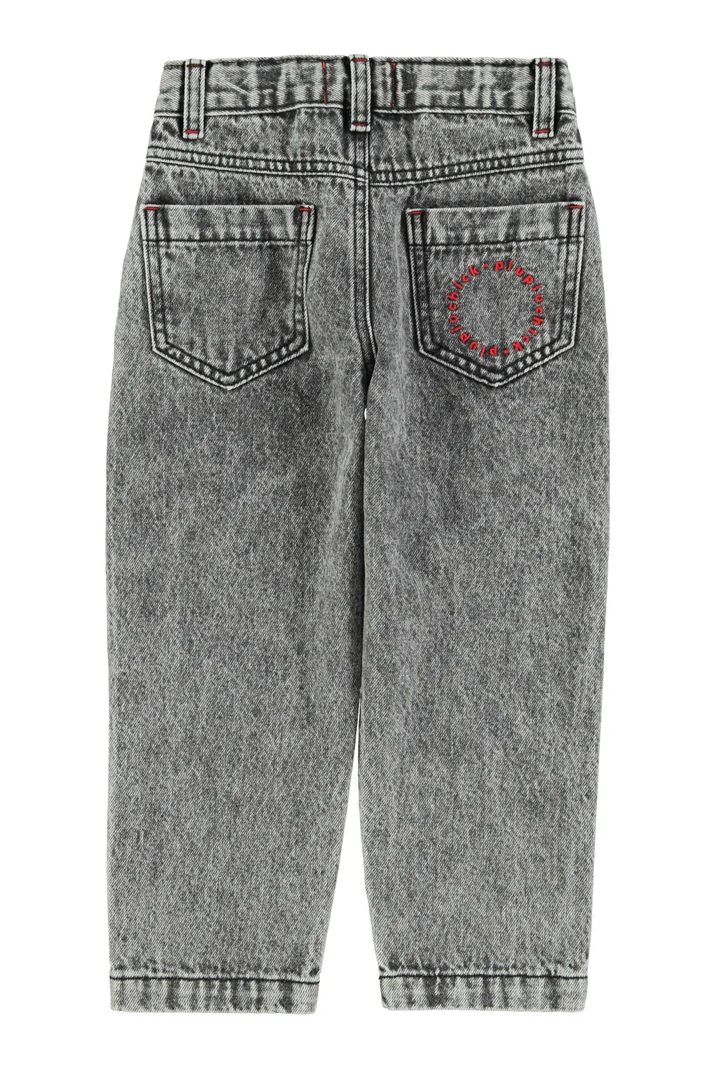 Mom Fit Trousers Washed Black Denim - Piupiuchick