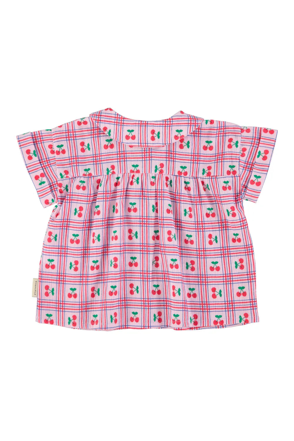 Peter Pan Collar Shirt Lilac With Cherries Allover - Piupiuchick