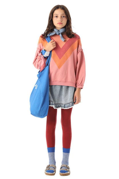 Sweatshirt Pink With Multicolor Triangle Print