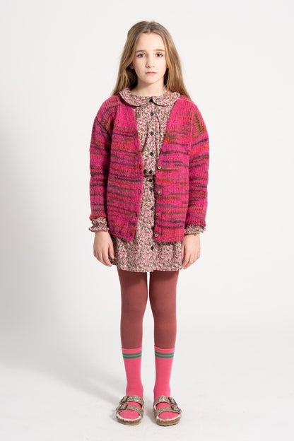 Knitted Cardigan Multicolor Fuschia