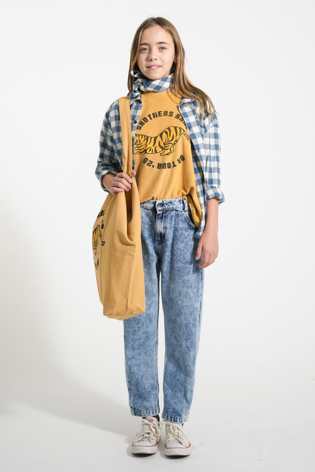 Terry Cotton T-shirt Mustard Tiger Print