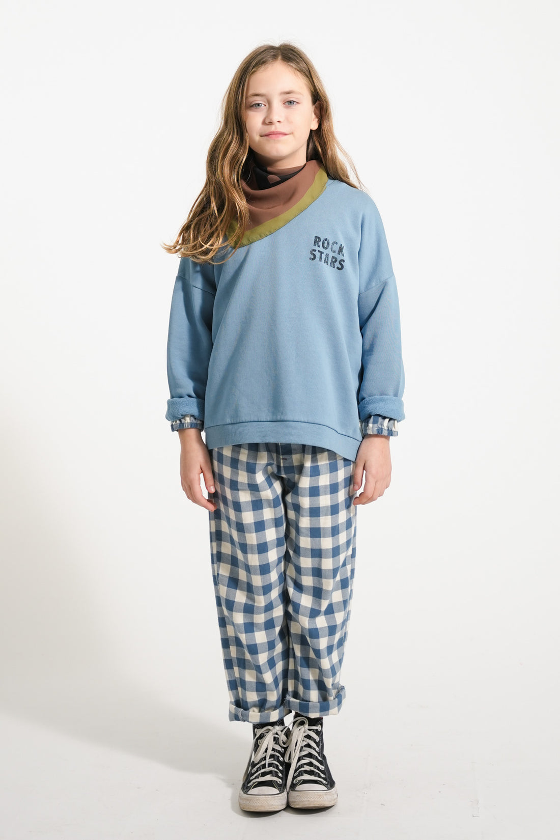 Sweatshirt Blue With Rock Stars Print