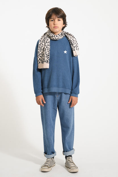 Unisex Trousers Washed Navy Denim