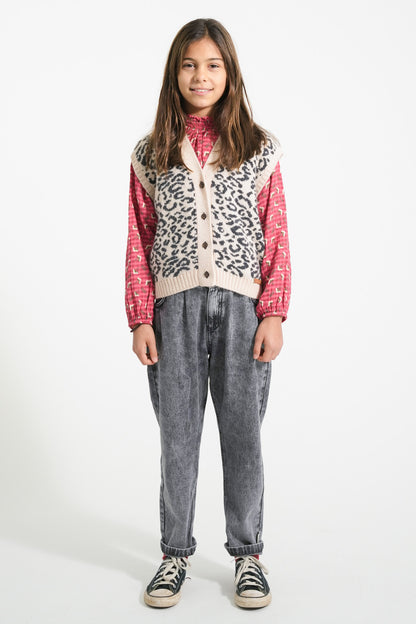 Mom Fit Trousers Washed Black Denim