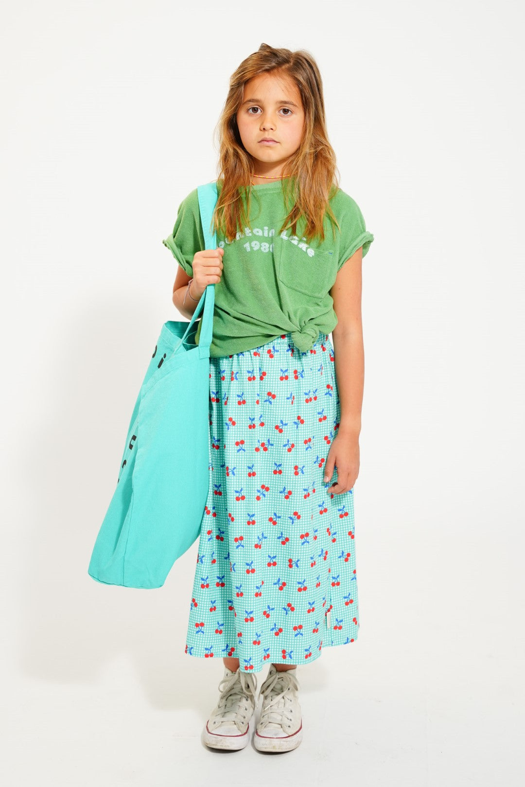 T-Shirt Green With Mountain Lake Print