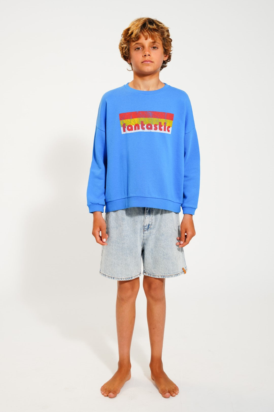 Boy Shorts Washed Blue Denim