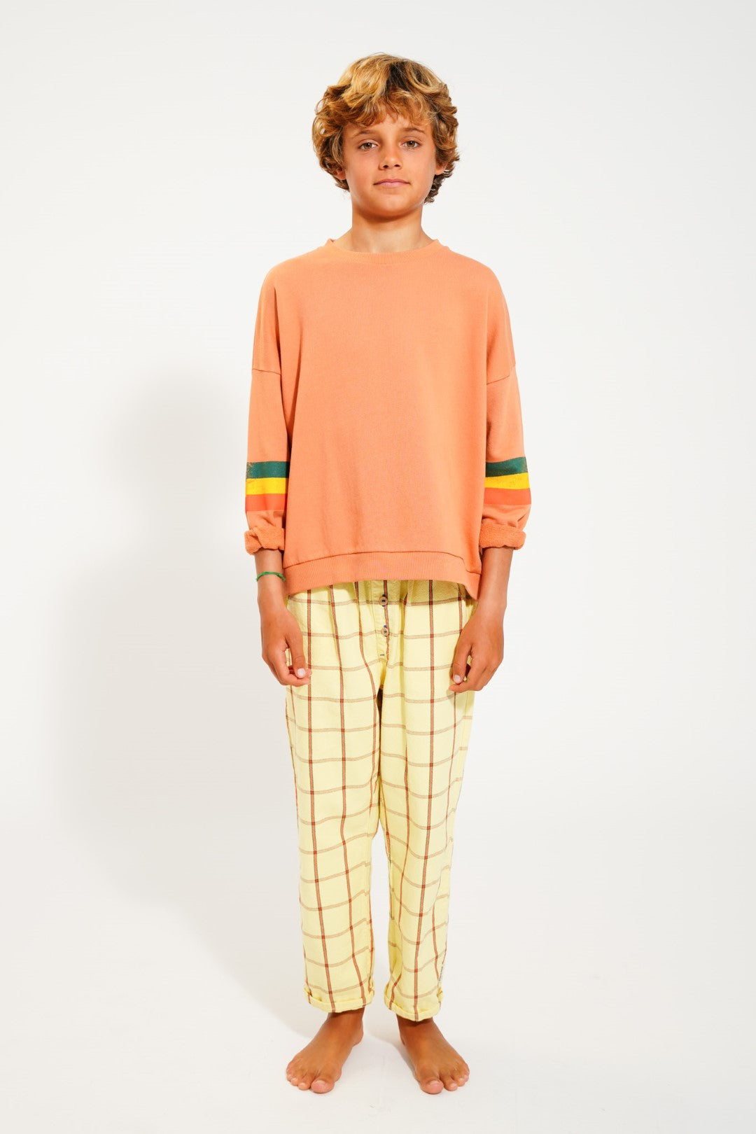 Sweatshirt Peach With Multicolor Stripes