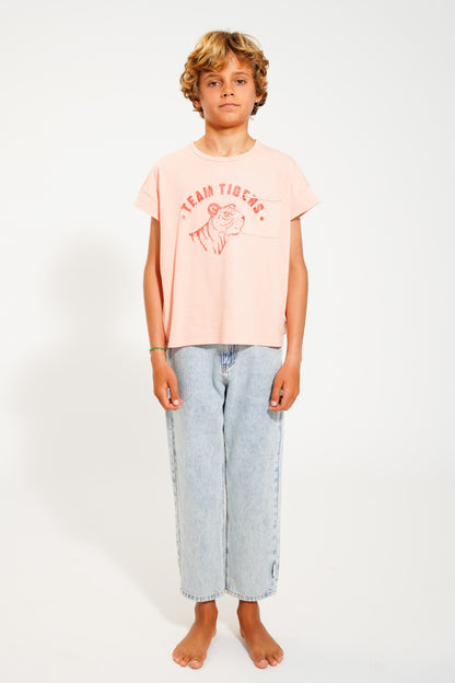 T-Shirt Pink With Tiger Print
