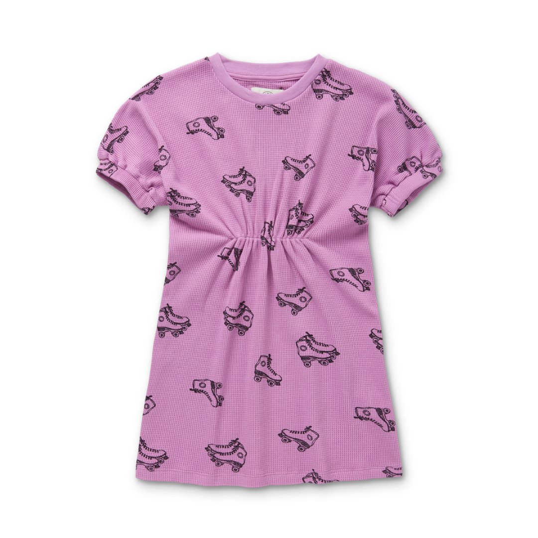 Dress Smock Rollerskates Print Purple