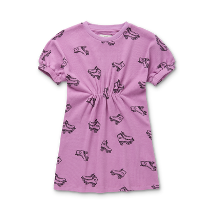 Dress Smock Rollerskates Print Purple