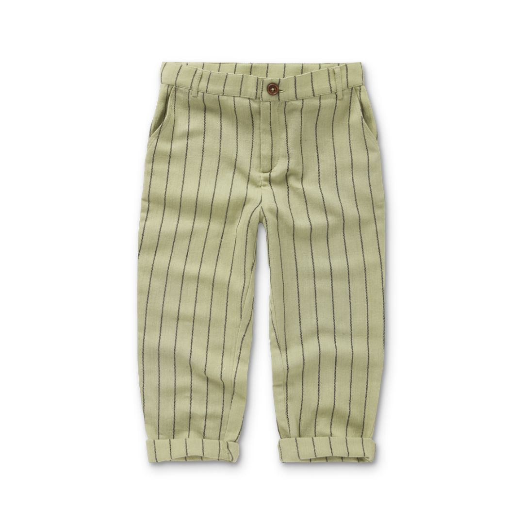 Woven Pants Stripe Aloe Vera