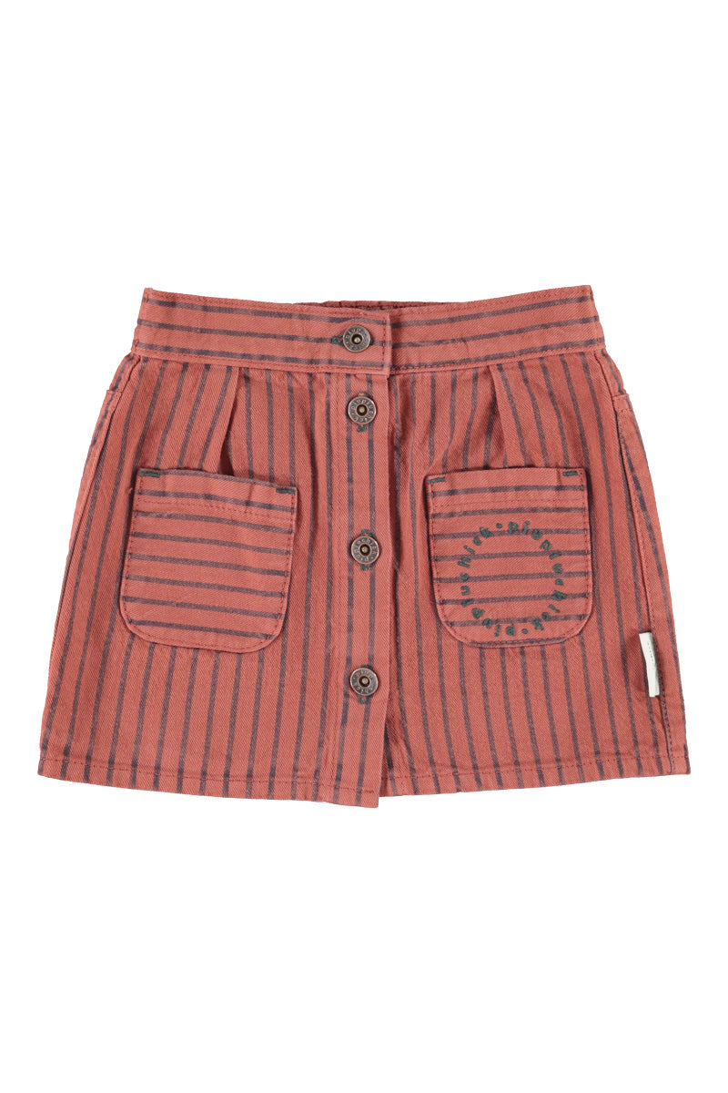 Short Skirt Bordeaux With Black Stripes