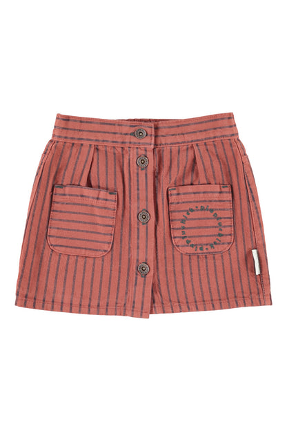 Short Skirt Bordeaux With Black Stripes