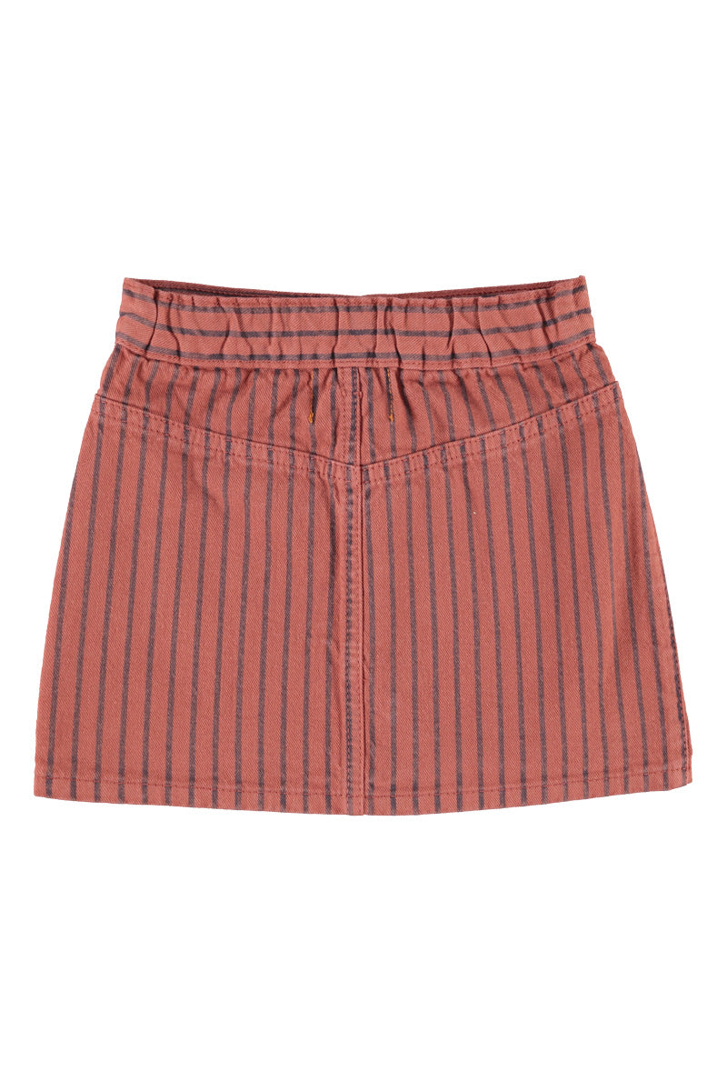 Short Skirt Bordeaux With Black Stripes