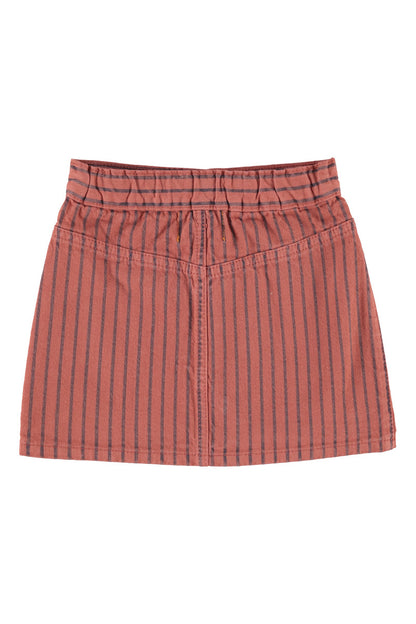 Short Skirt Bordeaux With Black Stripes