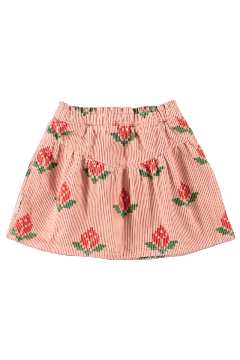 Short Skirt Pink With Big Flowers