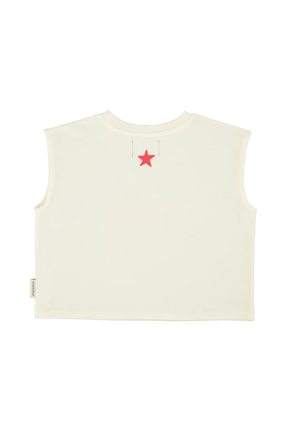 Sleeveless T-shirt Ecru With Apple Print - Piupiuchick