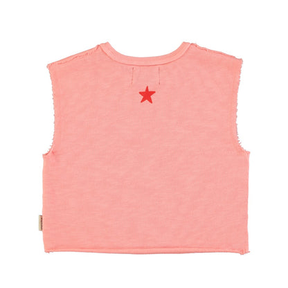 Sleeveless T-Shirt Pink With Tapawingo Print