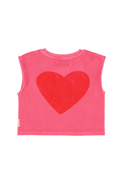 Sleeveless Top Pink With Amour Print - Piupiuchick