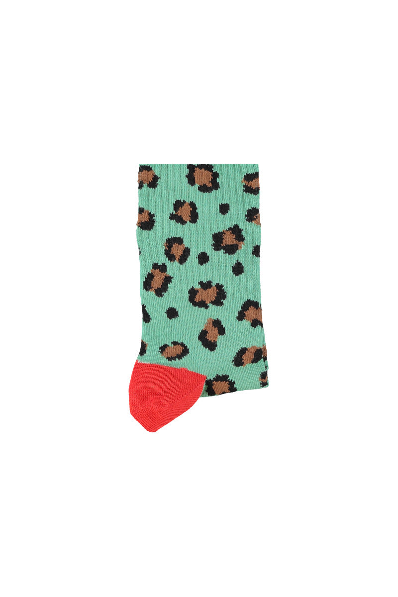 Socks Green With Animal Print