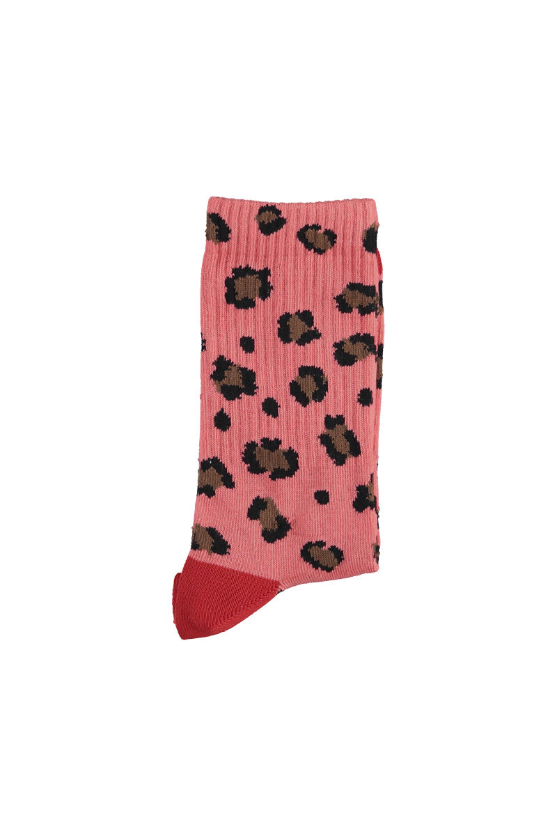 Socks Pink With Animal Print
