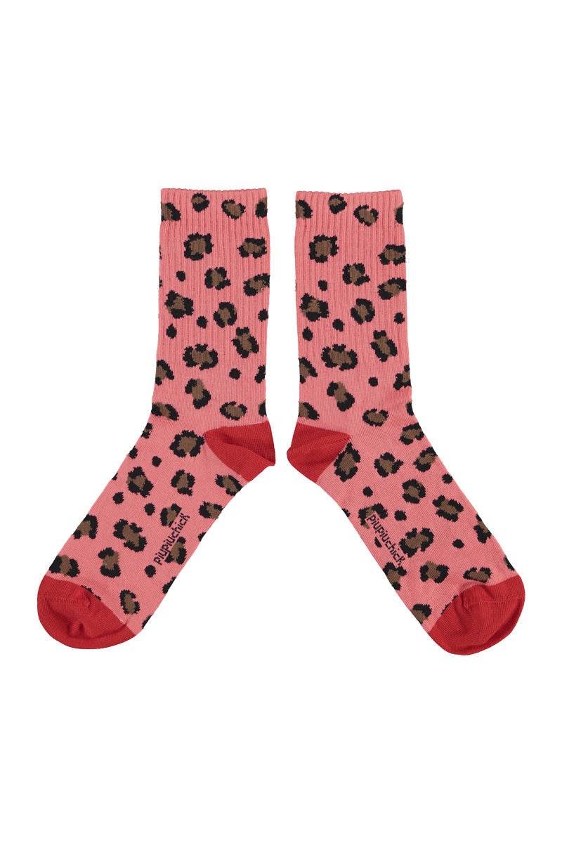 Socks Pink With Animal Print