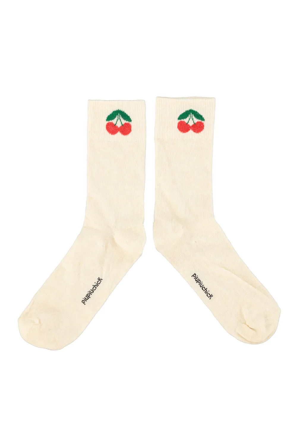 Socks Ecru With Cherry Print - Piupiuchick