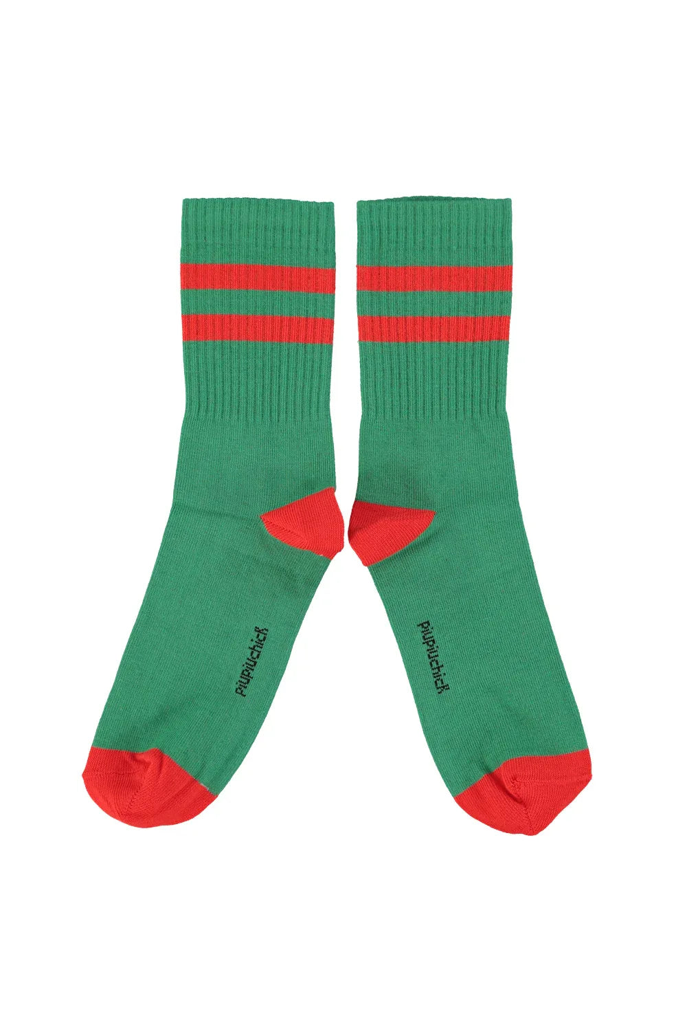 Socks Green With Red Stripes - Piupiuchick
