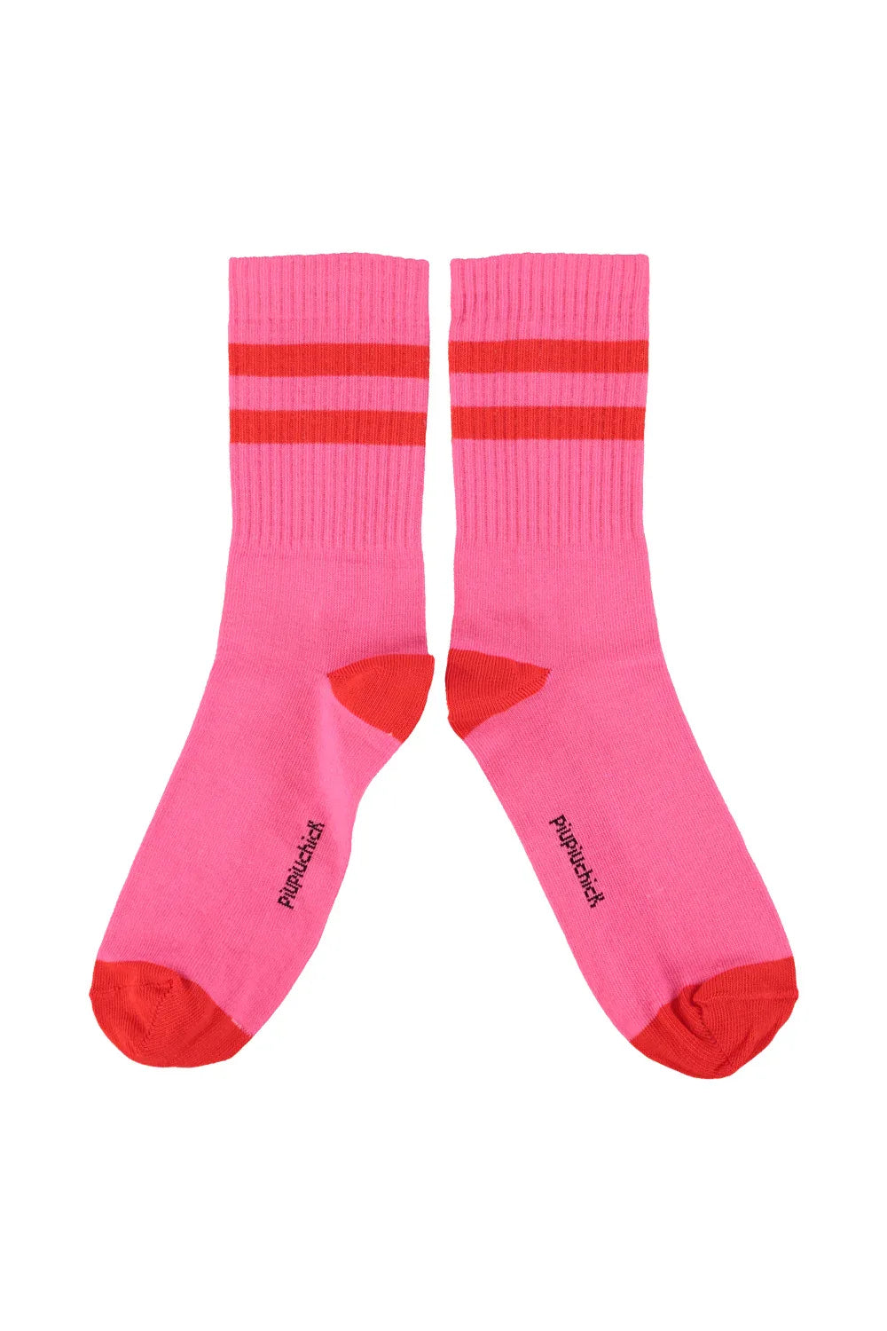 Socks Pink With Red Stripes - Piupiuchick