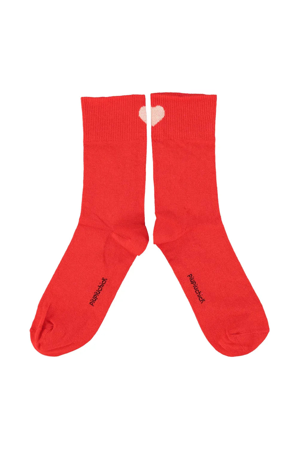 Socks Red With Ecru Heart - Piupiuchick