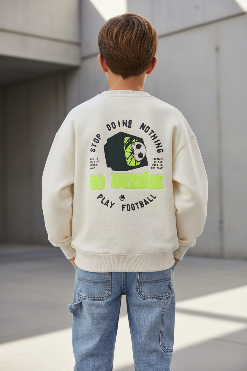 Sweatshirt Brighton Off-White – rugfoto met achtergrond