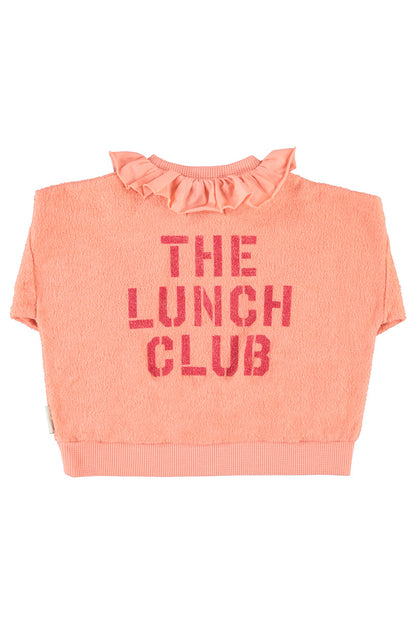 Sweatshirt With Collar Pink With Apple Print