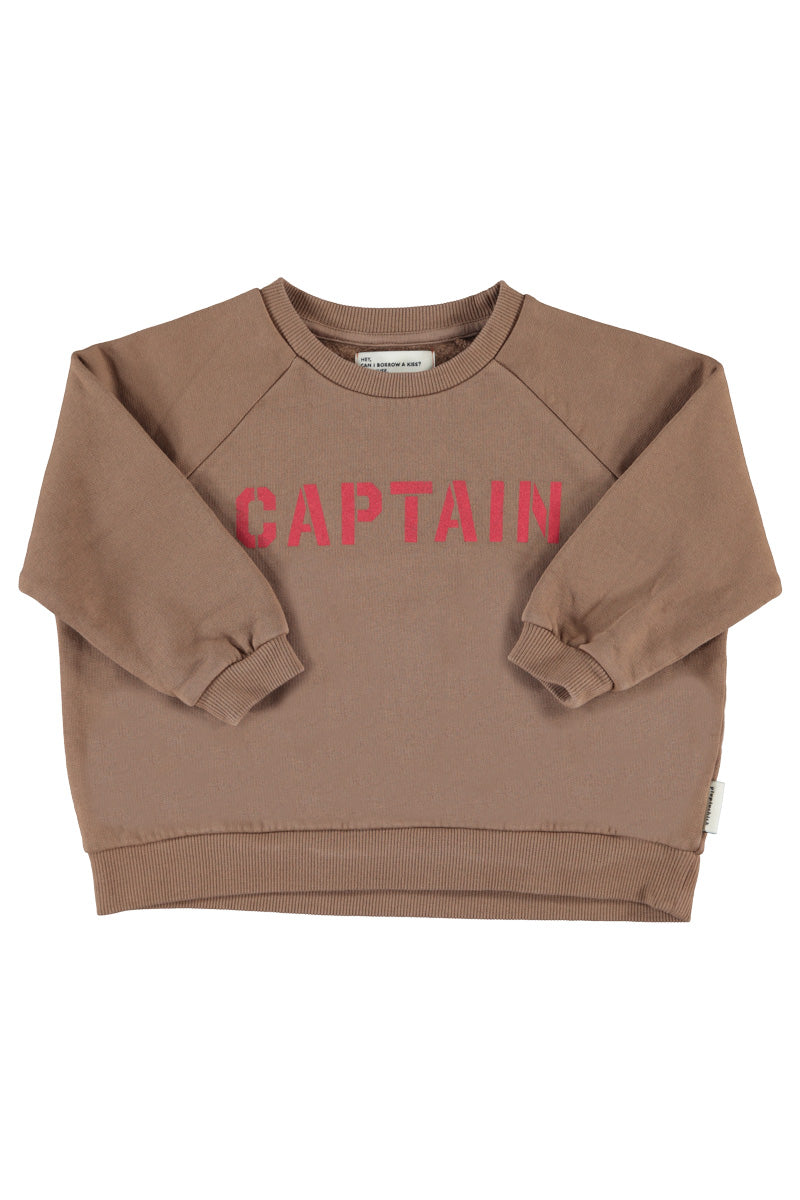 Sweatshirt Brown With Captain Print