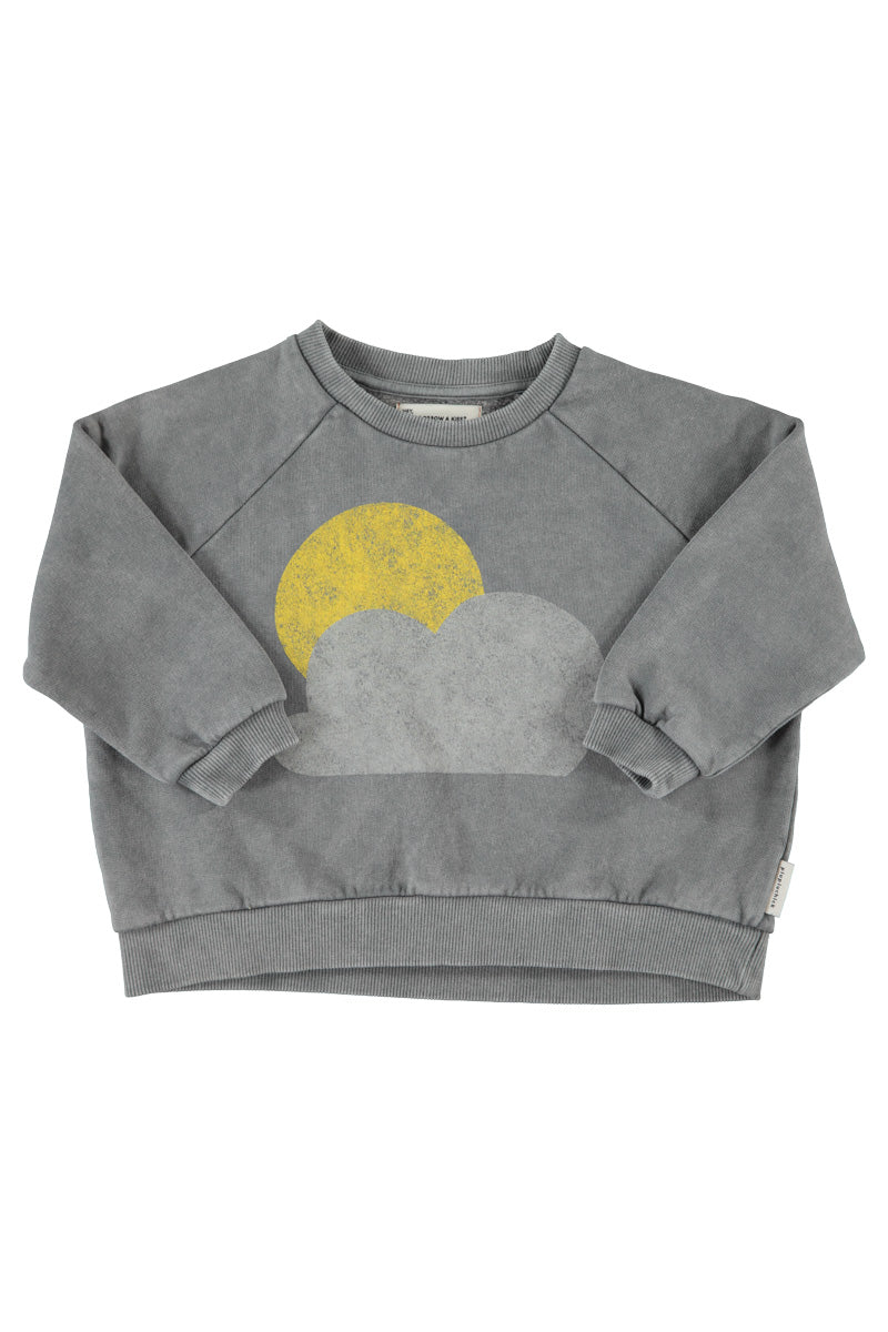 Sweatshirt Grey With Sun And Cloud Print