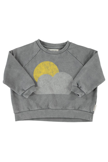 Sweatshirt Grey With Sun And Cloud Print