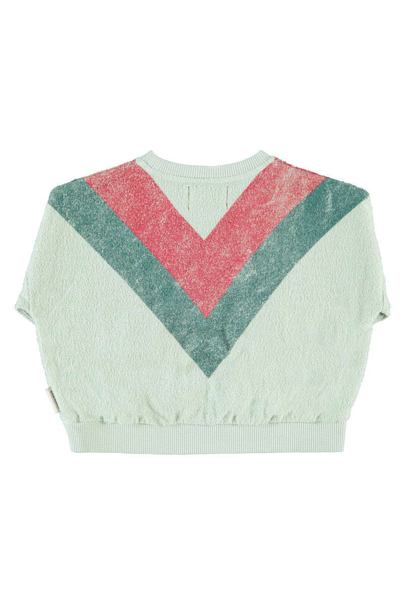 Sweatshirt Mint Green With Multicolor Triangle Print