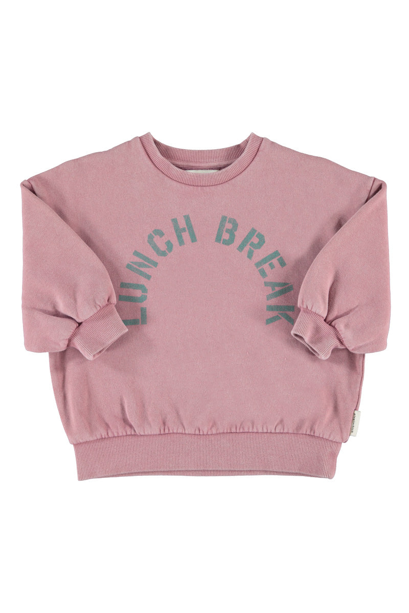 Oversized Sweatshirt Pink With Lunch Break Print