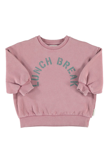 Oversized Sweatshirt Pink With Lunch Break Print