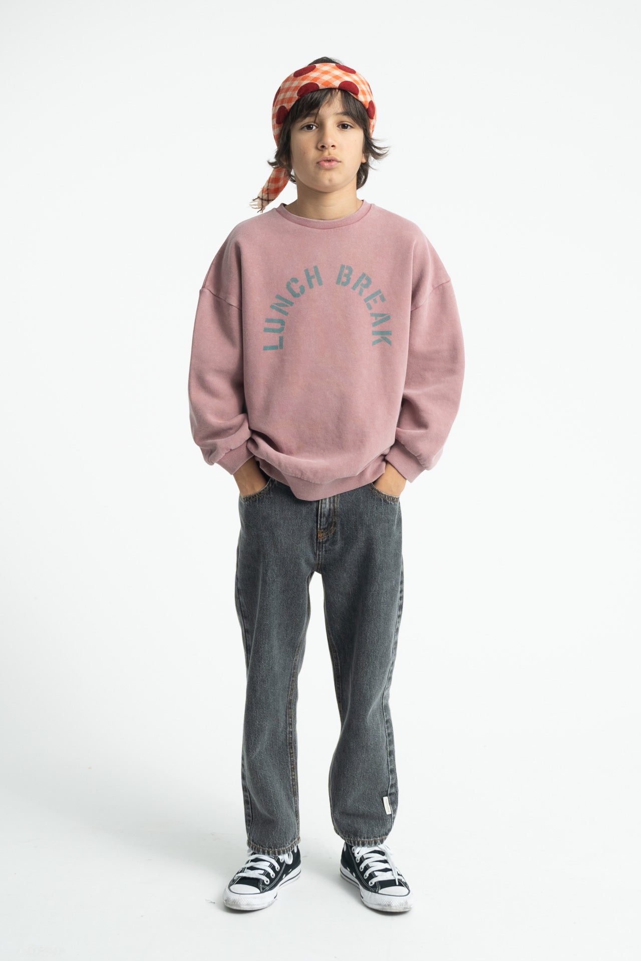 Oversized Sweatshirt Pink With Lunch Break Print