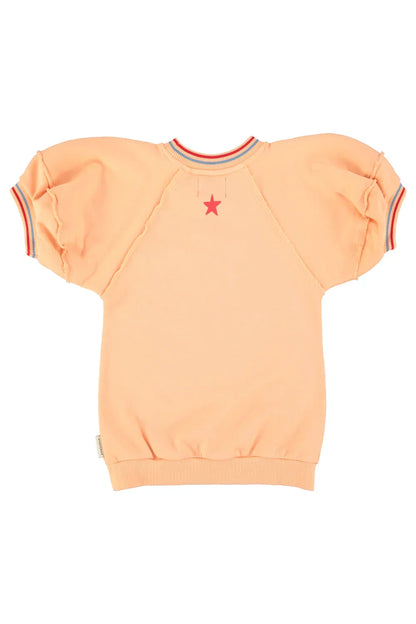 Sweatshirt Dress Peach Piupiuchick Print - Piupiuchick
