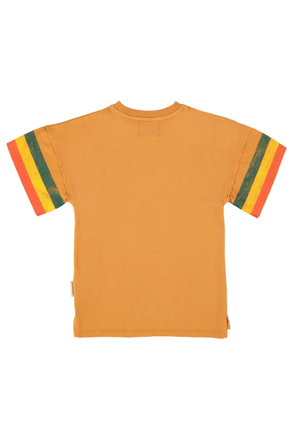 T-shirt Dress Camel With Multicolor Stripes - Piupiuchick