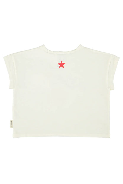 T-shirt Ecru With Peace Print - Piupiuchick