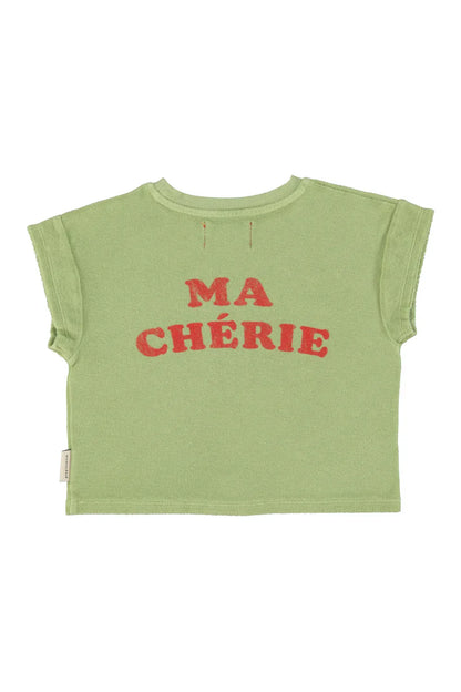 T-shirt Light Olive With Cherry Print - Piupiuchick