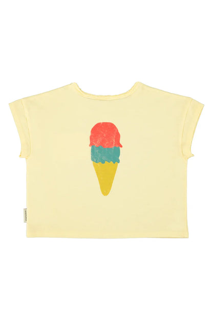 T-shirt Light Yellow With Beach Bar Print - Piupiuchick