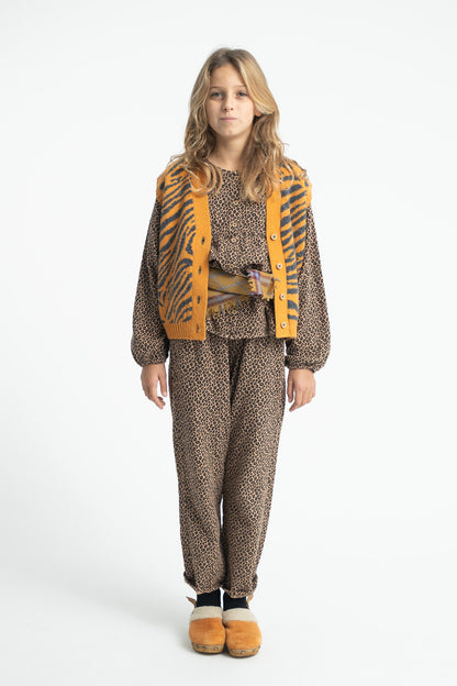 Unisex Trousers Brown With Animal Print