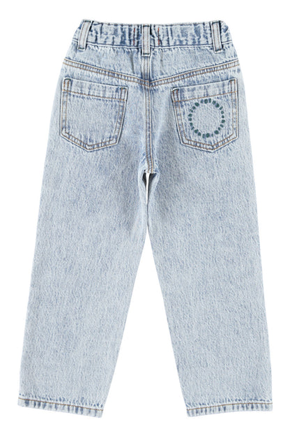 Unisex Trousers Fadded Light Blue Denim