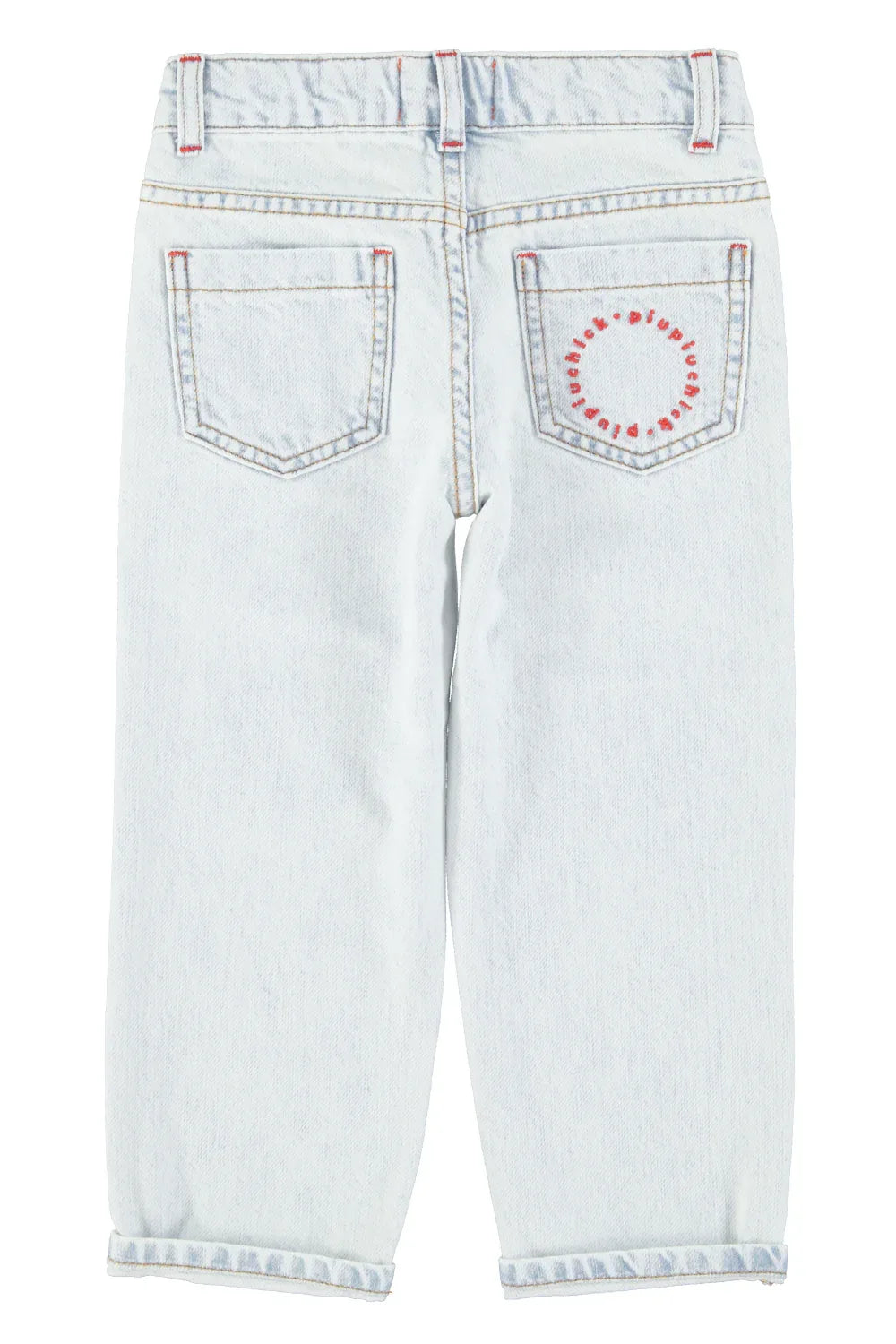 Unisex Trousers Washed Light Blue Denim - Piupiuchick