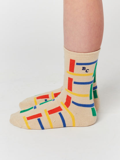 Multicolor Beacons All Over Long Socks
