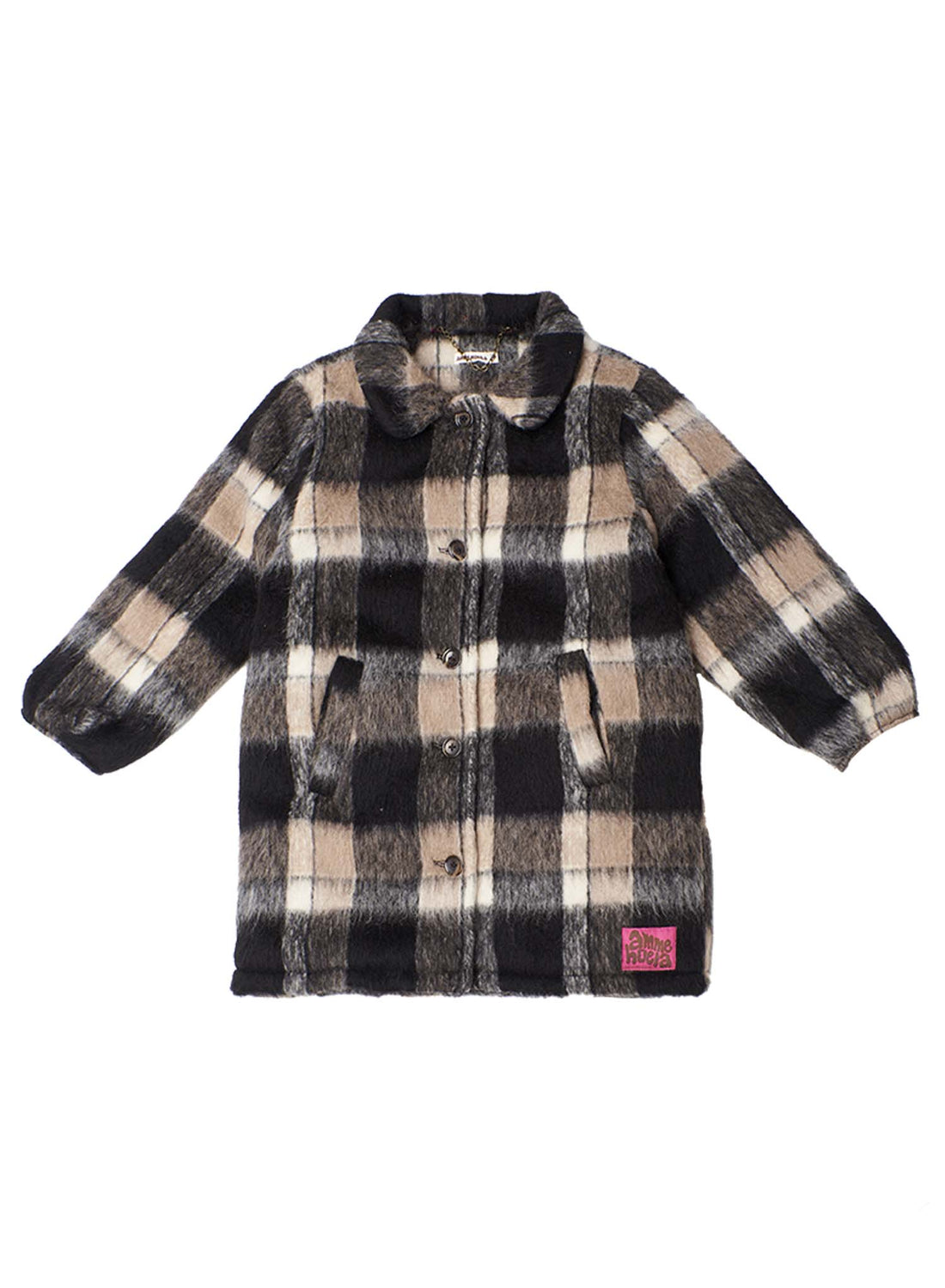 Winter Coat Funk Black Brown Check van Ammehoela